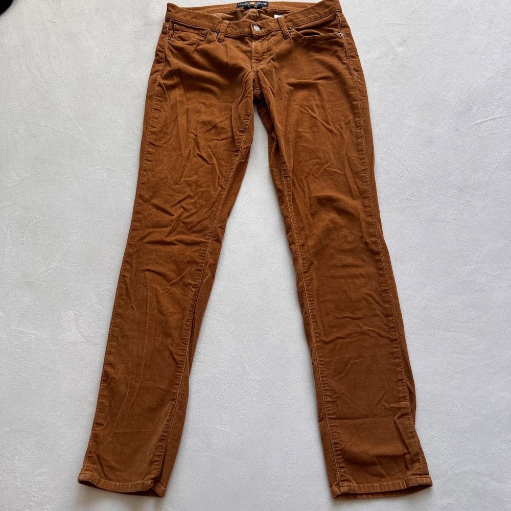 Lucky Brand Tan Brown Corduroy Pants Designer y2k Boho School Fitted Academia